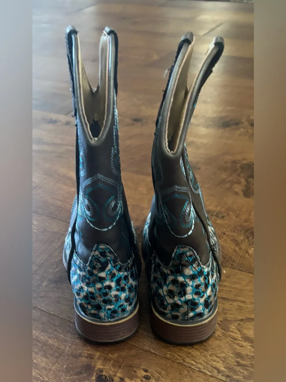 Roper Glitter Leopard western boots little kids youth gir size 13 cowboy cowgirl